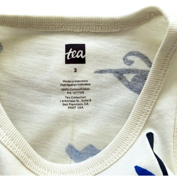 NWT Tea Collection Cream Eye Of Horus Hi-Low Skirted Summer Tank Dress Size 3 - Picture 2 of 7